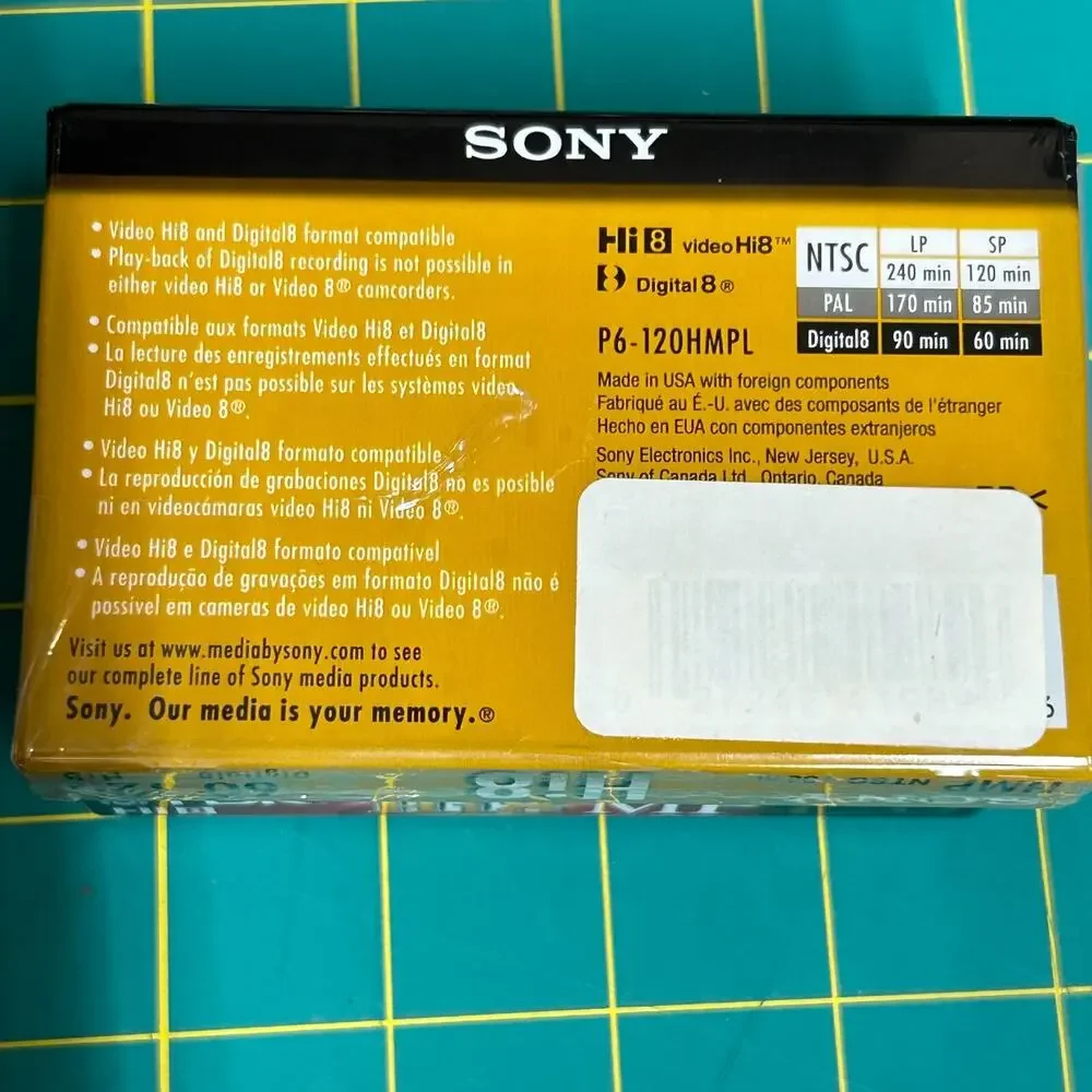 Lot of 3 Hi8 Digital8 Cassette Tapes Blank Video Cassette Sony/TDK/Maxell NEW